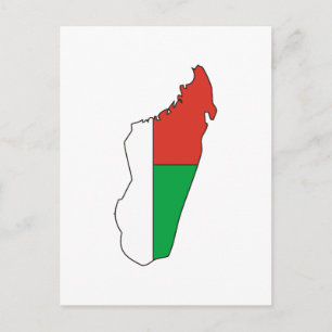 Madagascar flag map postcard