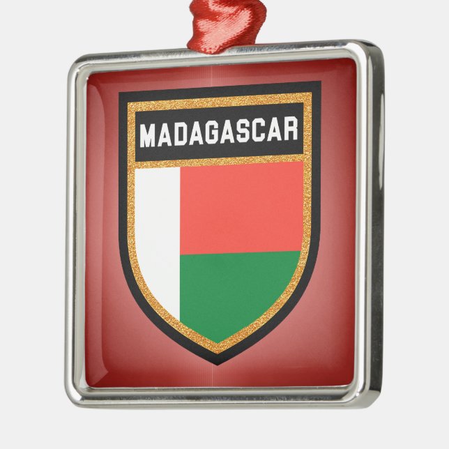 Madagascar Flag Metal Ornament (Left)