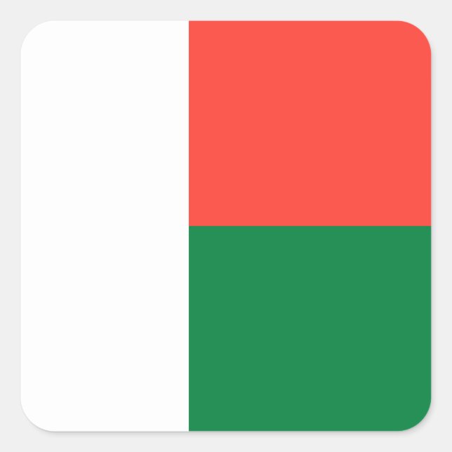 Madagascar Flag Square Sticker (Front)