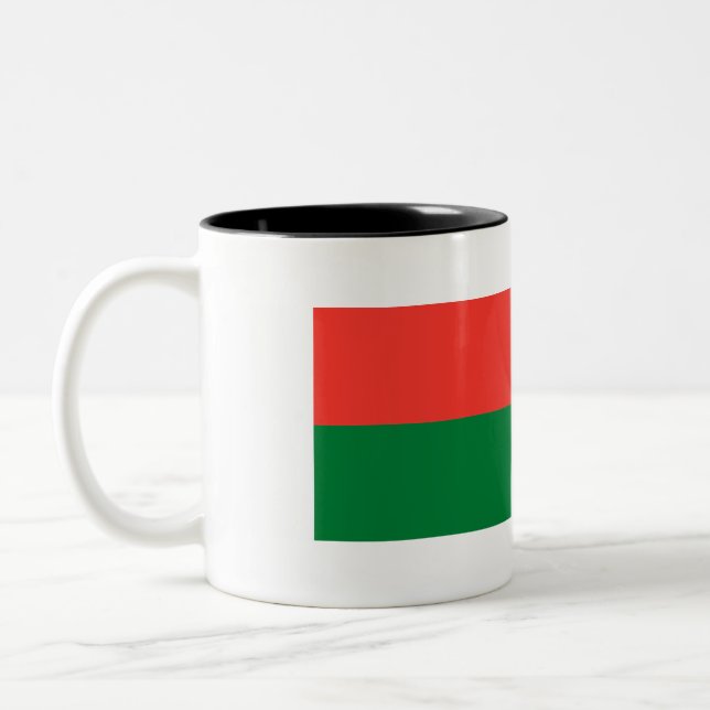 Madagascar Flag Two-Tone Coffee Mug (Left)