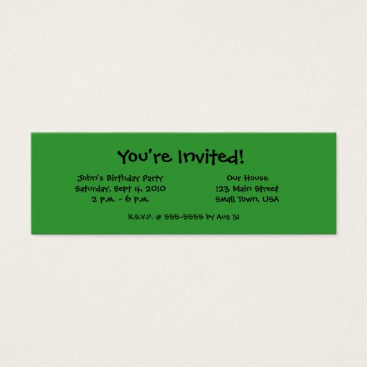 Madagascar Giant Day Gecko Mini Invitation Cards (Front)
