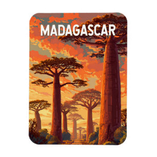 Madagascar Illustration Travel Art Vintage Magnet