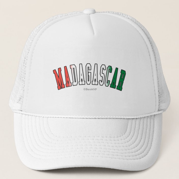 Madagascar in National Flag Colors Mesh Hat