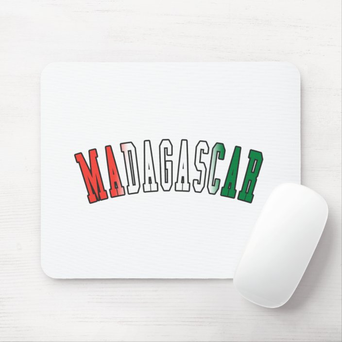 Madagascar in National Flag Colors Mousepad