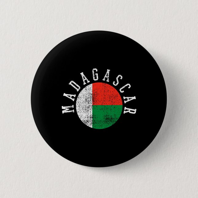 Madagascar Malagasy Flag  Button (Front)