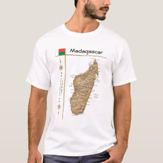 Madagascar Map + Flag + Title T-Shirt