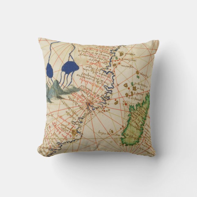 Madagascar Map Throw Pillow (Front)