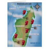 Madagascar Map vintage travel poster. (Front)