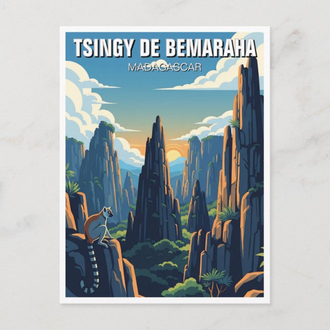 Madagascar Tsingy de Bemaraha National Park Travel Postcard (Front)
