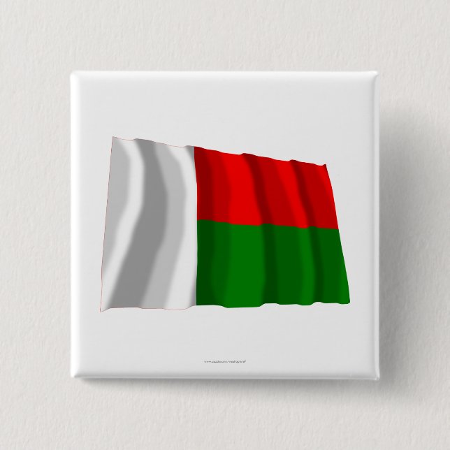 Madagascar Waving Flag Button (Front)