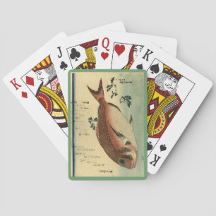 Madai or Red Tai - Hiroshige's Japanese Fish Print Poker Cards
