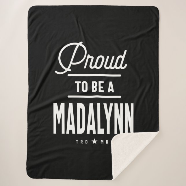 Madalynn Personalized Name Birthday Gift Sherpa Blanket (Front)