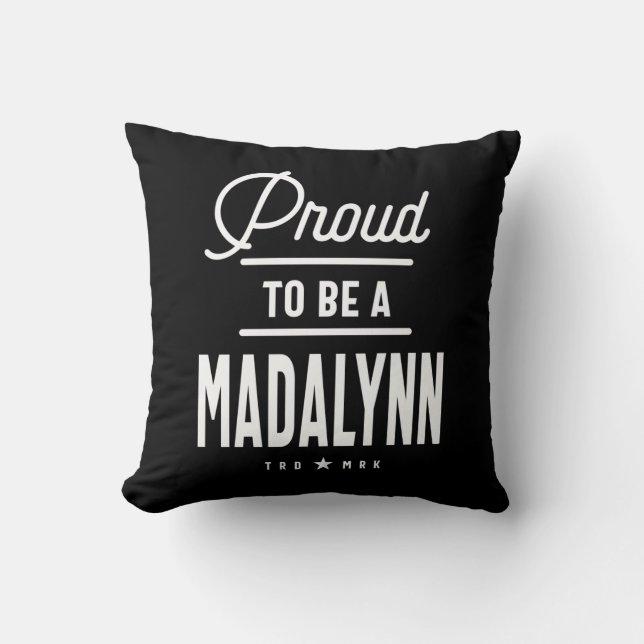 Madalynn Personalized Name Birthday Gift Throw Pillow (Front)