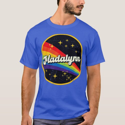 Madalynn Rainbow In Space Vintage GrungeStyle T_Shirt