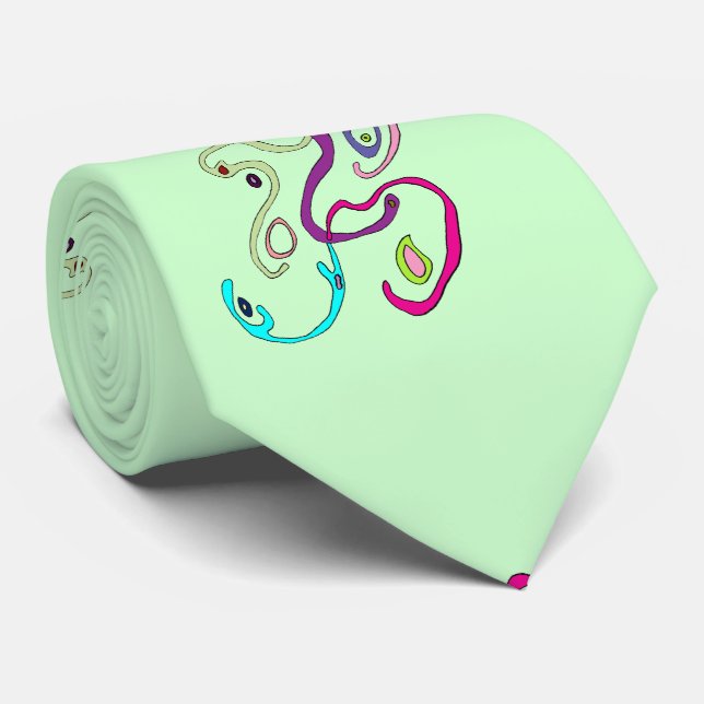 Madam Butterfly, Graphic Illustration Neck Tie (Rolled)