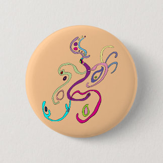 Madam Butterfly, Graphic Illustration Pinback Button