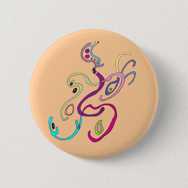 Madam Butterfly, Graphic Illustration Pinback Button (Front)
