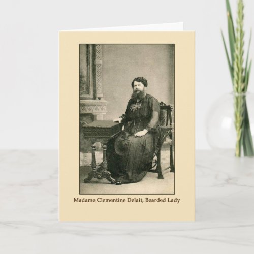 Madam Clementine Delait Bearded Lady Card