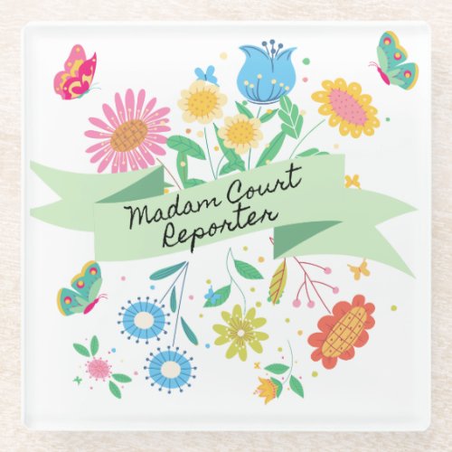 Madam Court Reporter Spring Floral Coaster