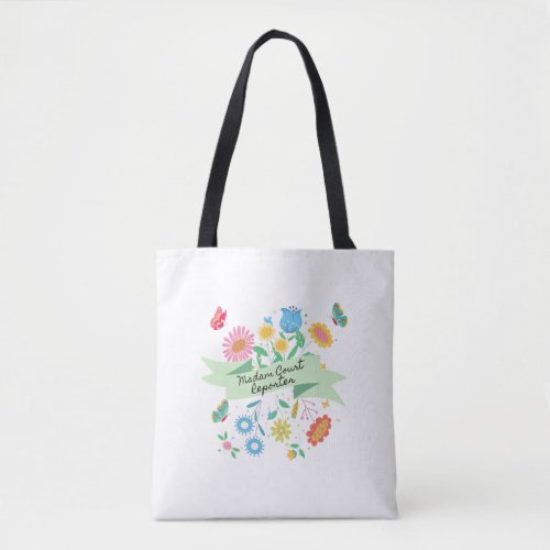 Madam Court Reporter Spring Floral Tote