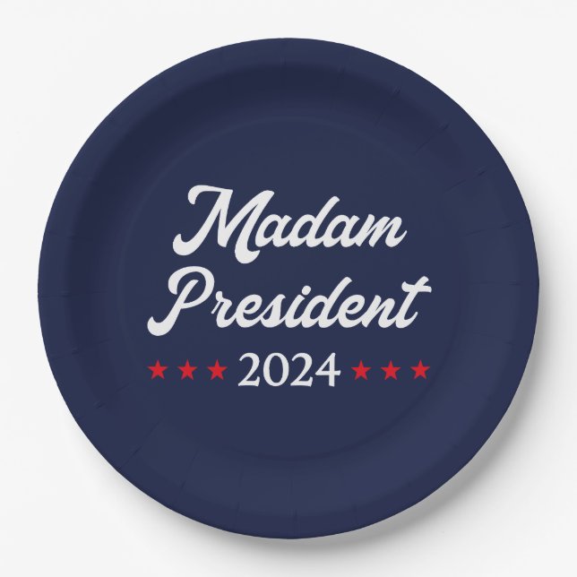 Madam President 2024 I - Kamala Harris Paper Plates (Front)