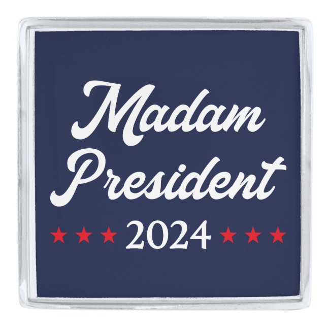 Madam President 2024 I - Kamala Harris Silver Finish Lapel Pin (Front)