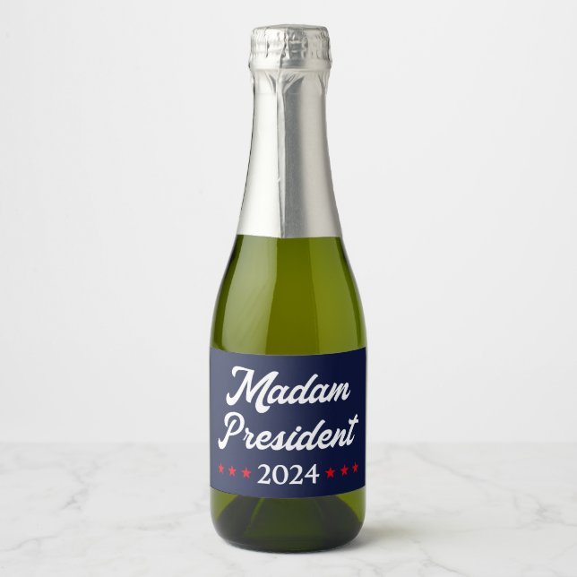 Madam President 2024 I - Kamala Harris Sparkling Wine Label (Front)