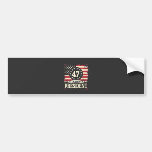 Madam President American flag 47 harris Walz Bumper Sticker