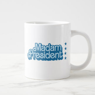 Madam President Blue Retro Logo Giant Coffee Mug