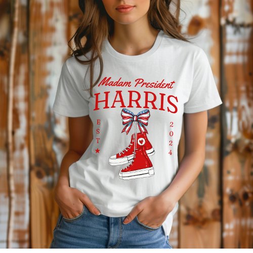  Madam President Harris 2024 Sneaker Meme T_Shirt