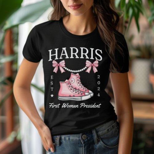  Madam President Harris 2024 Sneakers and Pearls T_Shirt