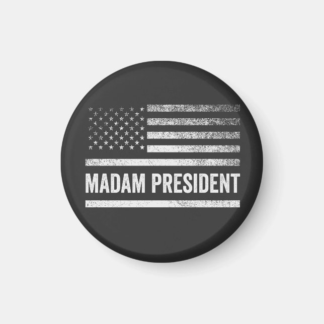 Madam President Harris Walz American Flag Election Magnet (Front)