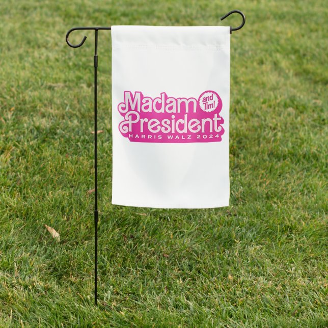 Madam President | Harris Walz Garden Flag (In SItu)