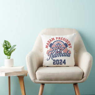 Madam President Kamala Harris 2024 Throw Pillow