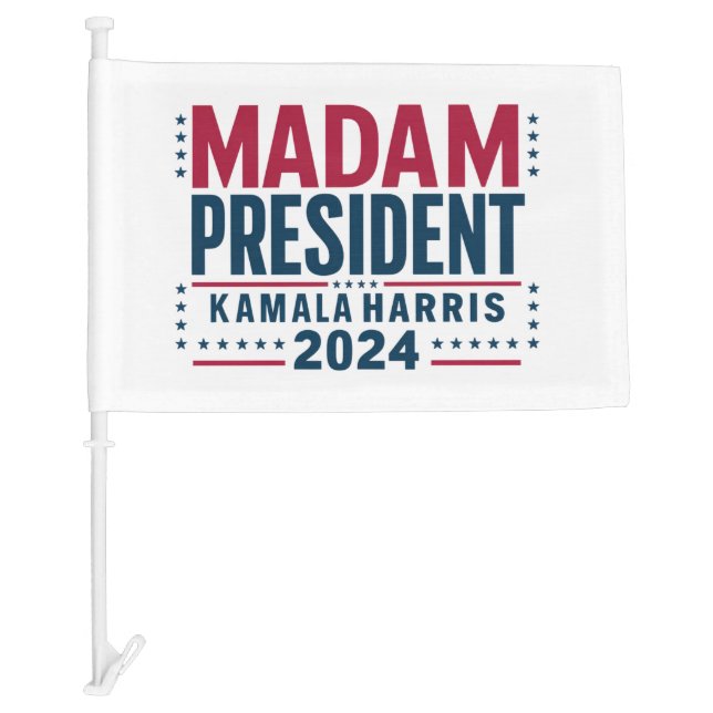 Madam President Kamala Harris 2024 Vote Democrat  Car Flag (Front)