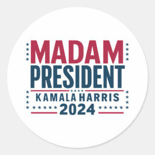 Madam President Kamala Harris 2024 Vote Democrat  Classic Round Sticker