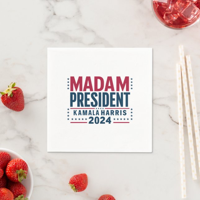 Madam President Kamala Harris 2024 Vote Democrat  Napkins (Insitu)