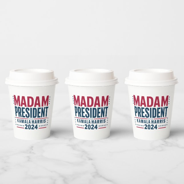 Madam President Kamala Harris 2024 Vote Democrat  Paper Cups (Multi)
