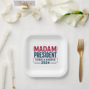 Madam President Kamala Harris 2024 Vote Democrat Paper Plates