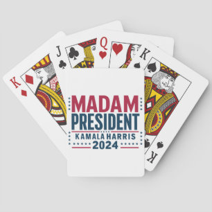Madam President Kamala Harris 2024 Vote Democrat  Poker Cards
