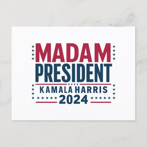 Madam President Kamala Harris 2024 Vote Democrat  Postcard