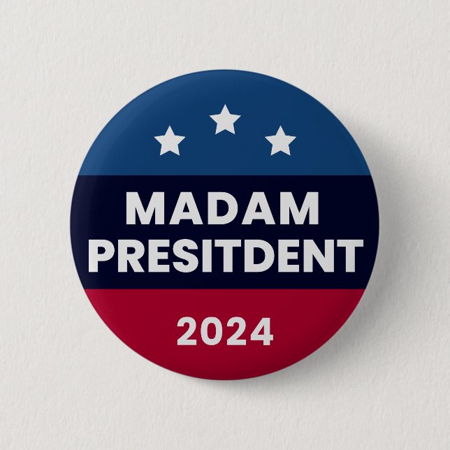 Madam President Kamala Harris Election 2024 Button (Front)
