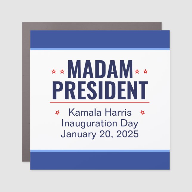 Madam President Kamala Harris Inauguration Car Magnet (Front)