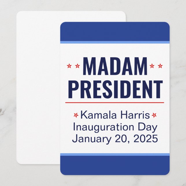 Madam President Kamala Harris Inauguration Invitation (Front/Back)