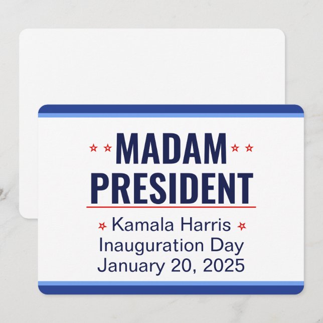 Madam President Kamala Harris Inauguration Invitation (Front/Back)
