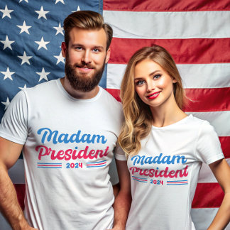 Madam President Kamala Harris Typographic Election T-Shirt