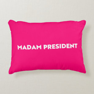 Madam President modern typography hot pink Accent Pillow