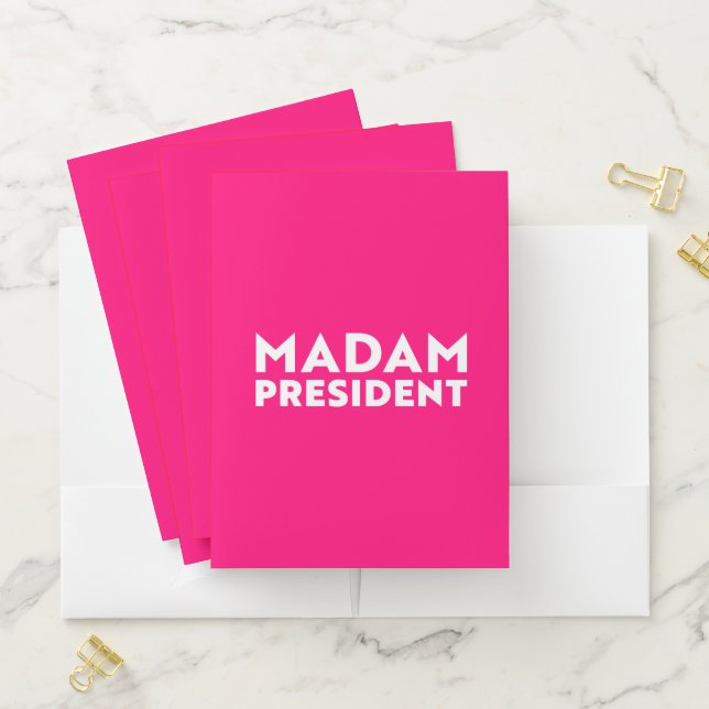Madam President modern typography hot pink Pocket Folder (In Situ)