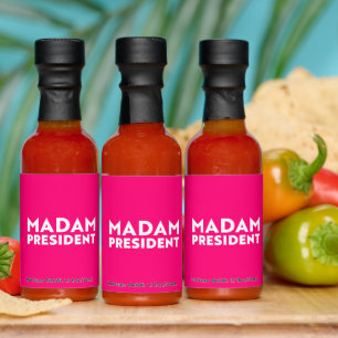 Madam President modern typography white hot pink Sauces