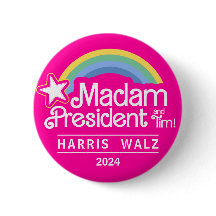Madam President Pink Kamala Harris 2024 Button